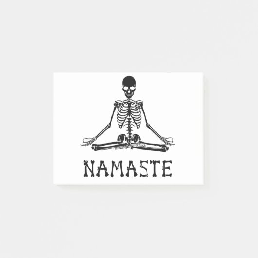 Funny Namaste Skeleton Yogull Halloween T-Shirt Post-it Klebezettel (Vorderseite)