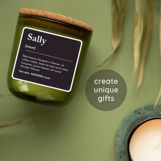 Funny Name Definition Wörterbuch Schwarz Aufkleber