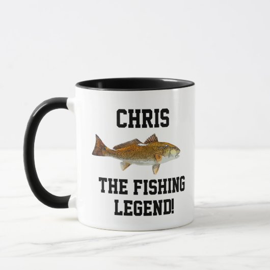 Funny Name Fischen Legend Redfish Sports Tasse (Links)