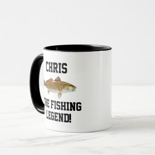Funny Name Fischen Legend Redfish Sports Tasse (Vorderseite Links)