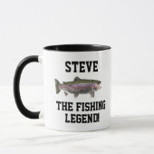 Funny Name Fischen Legend Regenbogenforelle Sport Tasse (Links)
