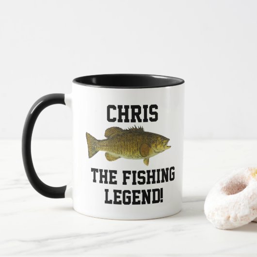 Funny Name Fishing Legend Smallmouth Bass Sports Tasse (Mit Donut)