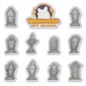 Funny Name Gravestones Sticker Sheet zu Halloween (Vorderseite)