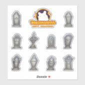 Funny Name Gravestones Sticker Sheet zu Halloween (Blatt)