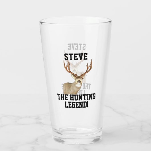 Funny Name Jagd Legend Mule Deer Antlers Glas (Rückseite)