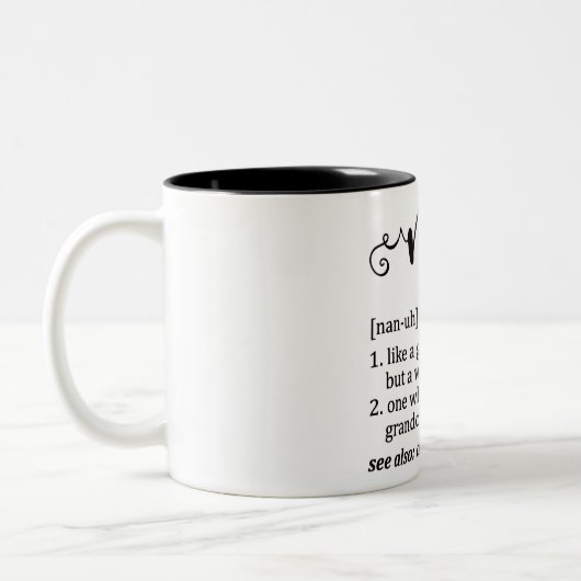 Funny Nana Definition Zweifarbige Tasse (Links)