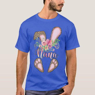 Funny Nana Leopard Rabbit Bunny Familie Happy East T-Shirt