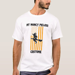 Funny Nancy Pelosi Kostüm Flying Hexenflagge Hallo T-Shirt