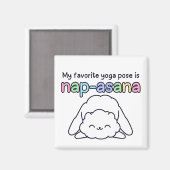 Funny "Nap-asana" Sleepy Cloud Yoga Pose Magnet (Vorderseite/Rückseite)