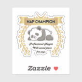 Funny Nap Champion Panda Sticker (Blatt)
