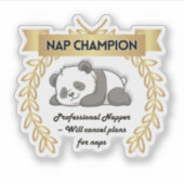 Funny Nap Champion Panda Sticker (Vorderseite)