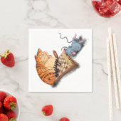 Funny Napkins Cat and Mouse Playing Schach Serviette (Beispiel)