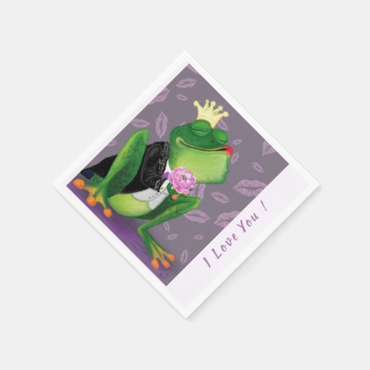 Funny Napkins mit Froschprinz - Benutzerdefinierte Serviette (Ecke)