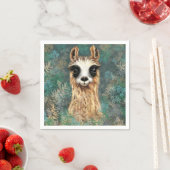 Funny Napkins mit seinem neugierigen Baby Llama Serviette (Beispiel)