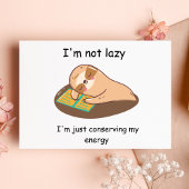 Funny Napping Sloth Feiertagspostkarte