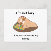 Funny Napping Sloth Feiertagspostkarte (Vorderseite)