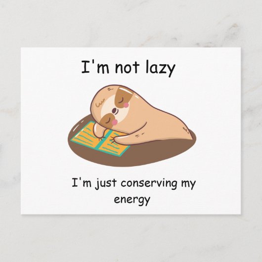 Funny Napping Sloth Feiertagspostkarte (Vorderseite)