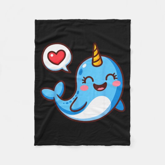 Funny Narwhal Art For Men Women Kids Narwhal Lover Fleecedecke (Vorderseite)