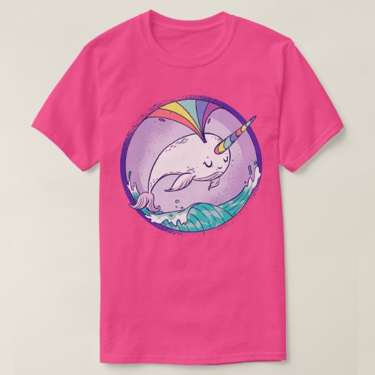 Funny NARWHAL Lover gibt Niedlich RAINBOW NARWHALE T-Shirt (Design vorne)