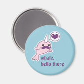 Funny Narwhal mit Mustache Magnet (Vorderseite/Rückseite)
