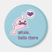 Funny Narwhal mit Mustache Magnet (Vorne)