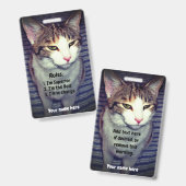 Funny Narzissist Chef Cat Ausweis (Vorder- & Rückseite)