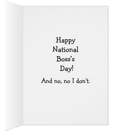 Funny National Boss's Day Card "Spectickles" (Innen (Rechts))