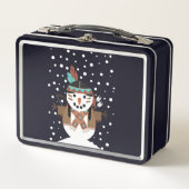 Funny Native American christmas tree decorations Metall Brotdose (Vorderseite)