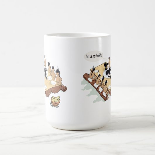 Funny Native American Erntedank Tasse (Mittel)