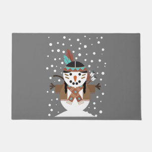 Funny Native American Weihnachtsbaumdekorationen Fußmatte