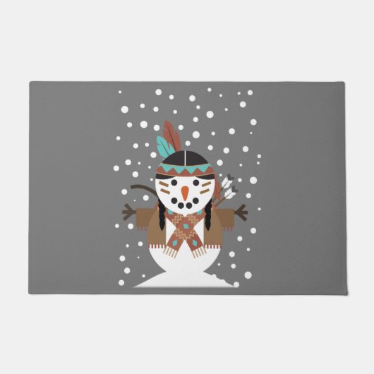 Funny Native American Weihnachtsbaumdekorationen Fußmatte (Vorderseite)