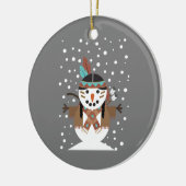 Funny Native American Weihnachtsbaumdekorationen Keramik Ornament (Links)