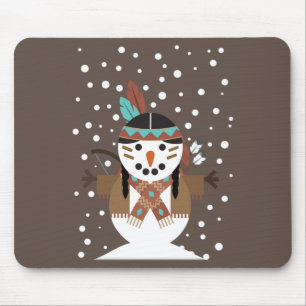 Funny Native American Weihnachtsbaumdekorationen Mousepad