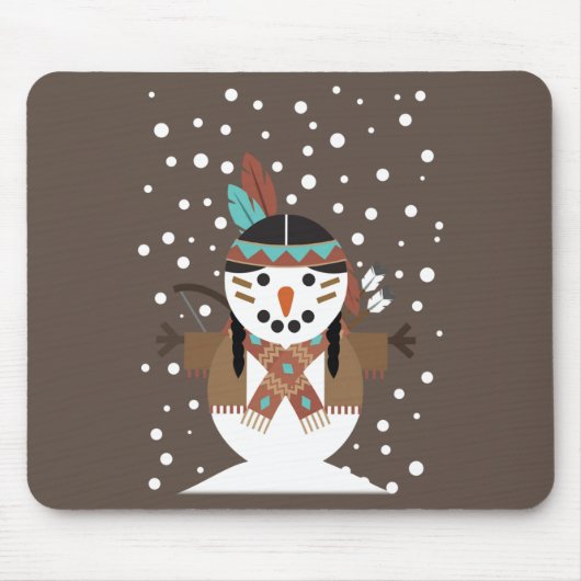 Funny Native American Weihnachtsbaumdekorationen Mousepad (Vorne)