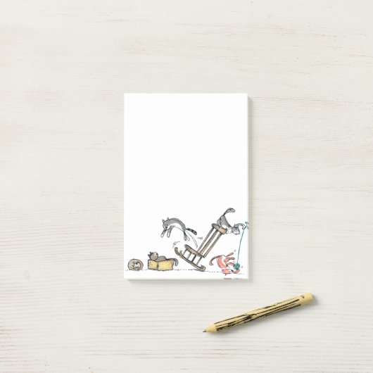 Funny Naughty Cats Post-it Klebezettel (Auf Schreibtisch)