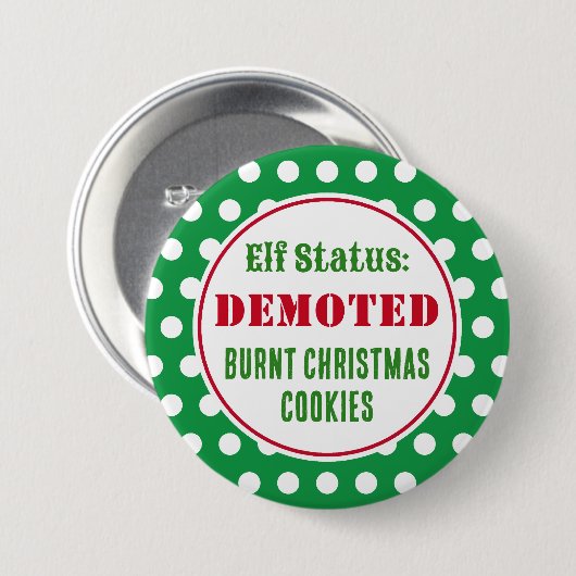 Funny Naughty Christmas Elf Button (Vorne & Hinten)