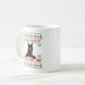 Funny Naughty Doberman Ugly Christmas Sweater Kaffeetasse (Vorderseite Links)