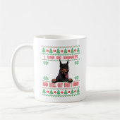 Funny Naughty Doberman Ugly Christmas Sweater Kaffeetasse (Links)