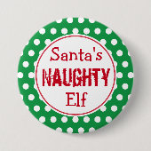 Funny Naughty Elf Christmas Button Button (Vorderseite)