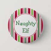 Funny Naughty Elf Weihnachts-Party Button Button (Vorderseite)