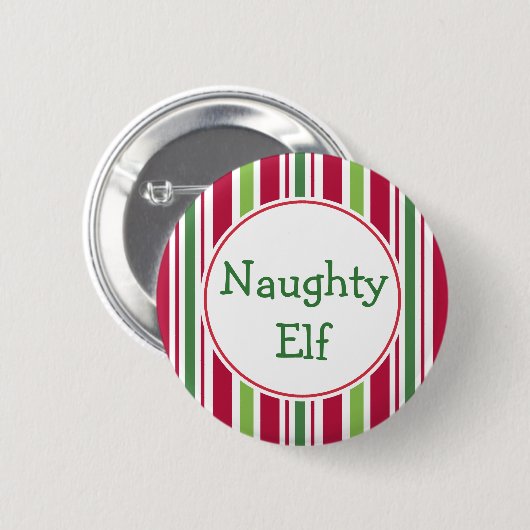 Funny Naughty Elf Weihnachts-Party Button Button (Vorne & Hinten)