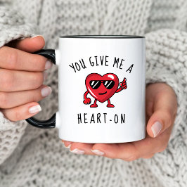 Funny Naughty gibt mir ein Herz am Valentinstag Tasse