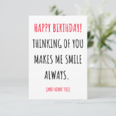 Funny Naughty Happy Birthday Card für Ihm & sie Dankeskarte (Stehend Vorderseite)