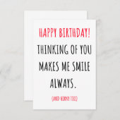 Funny Naughty Happy Birthday Card für Ihm & sie Dankeskarte (Vorne/Hinten)