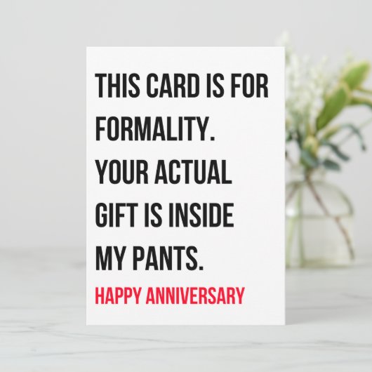 Funny Naughty Happy Jubiläumskarte Einladung (Stehend Vorderseite)