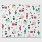 Funny Naughty Holiday Santa and Friends Geschenkpapier (Flach)