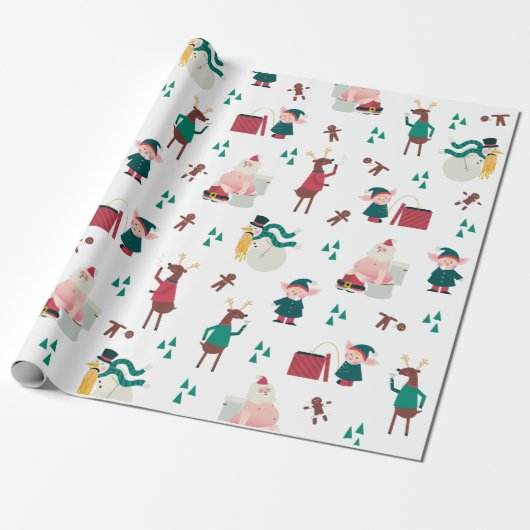 Funny Naughty Holiday Santa and Friends Geschenkpapier (Ungerollt)
