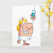 Funny naughty Krankenschwester Cartoon personalisi Karte (Gelbe Blume)