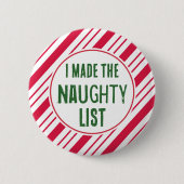 Funny Naughty List Christmas Button Button (Vorderseite)