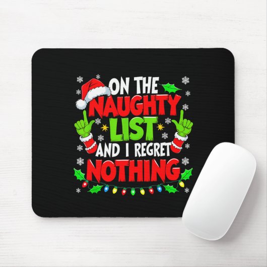 Funny Naughty List Christmas Mousepad (Mit Mouse)